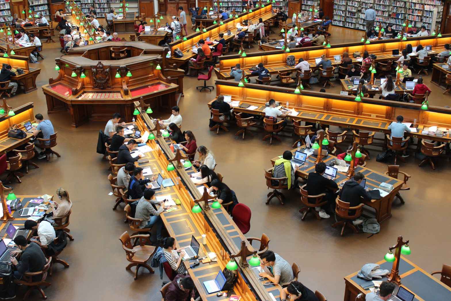 Students in library of a private high school