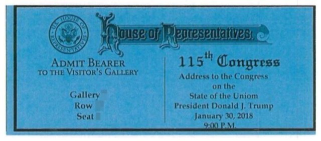 An image of a State of the Union ticket with a typo An image of a State of the Union ticket with a typo
