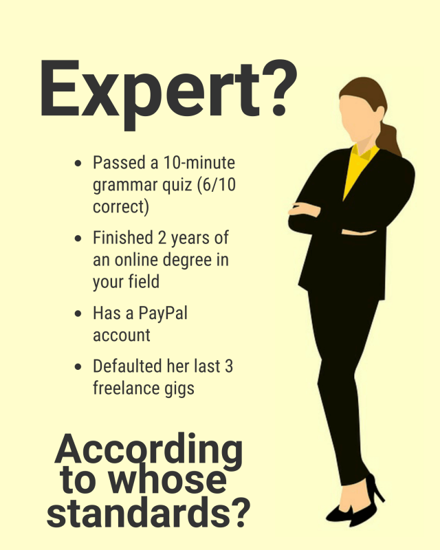 Illustration of a faceless woman in a suit with text Illustration of a faceless woman in a suit with text