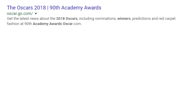 Search results showing snippet related to the Oscars Search results showing snippet related to the Oscars