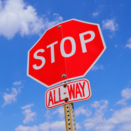 Stop all way sign