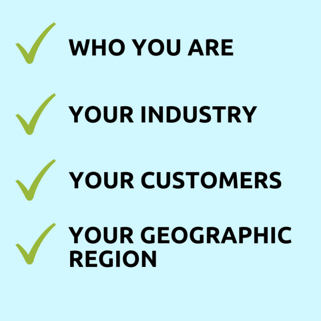 Checklist showing four things a copywriting agency needs to know about your business Checklist showing four things a copywriting agency needs to know about your business