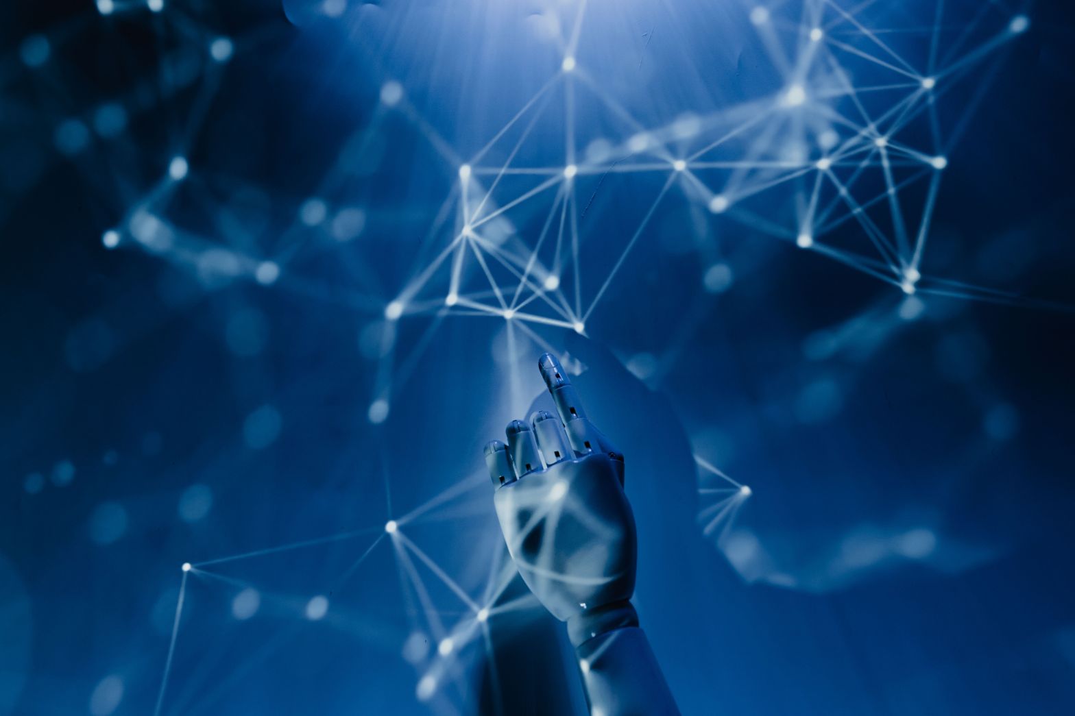 Blue-themed AI concept depicting cyberspace